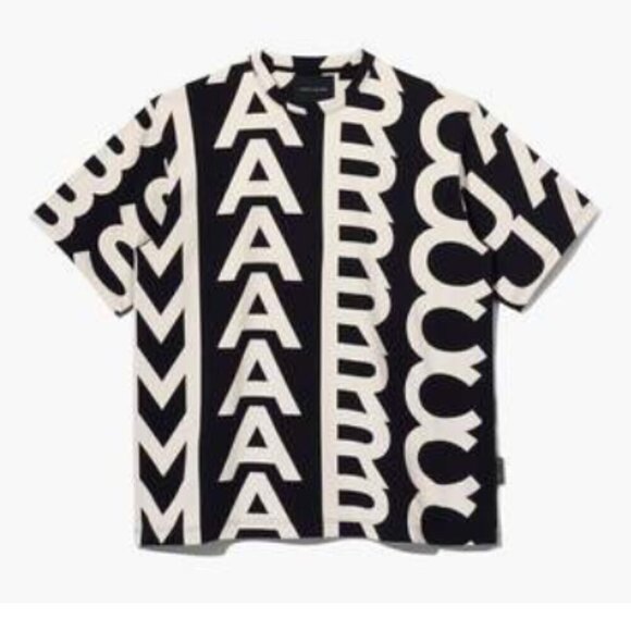 NEW! Marc Jacobs The Monogram Big Tee -Unisex -BLACK/IVORY - Picture 4 of 10